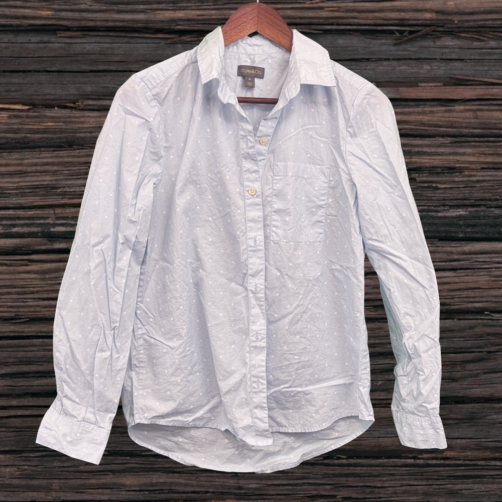 Style & Co. Sky Blue Button Down Shirt